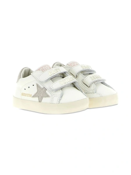 Sneakers Golden Goose albi din poliuretan si piele