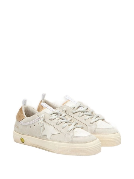Sneakers Golden Goose neutri din piele intoarsa si piele