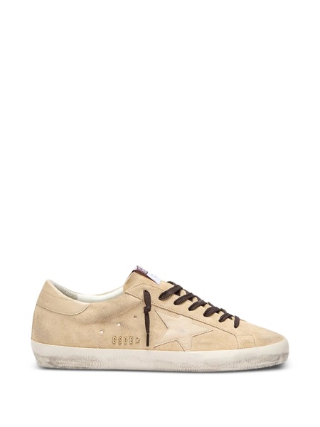 Sneakers Golden Goose star neutri din piele intoarsa si piele