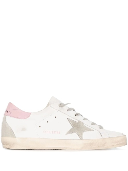 Sneakers Golden Goose superstar albi din piele