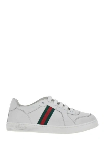 Sneakers Gucci albi din piele