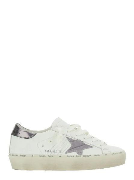 Sneakers 'Hi Star' White Low Top Sneakers with Star Patch on the Side and Logo Lettering on the Heel in Leather for Women