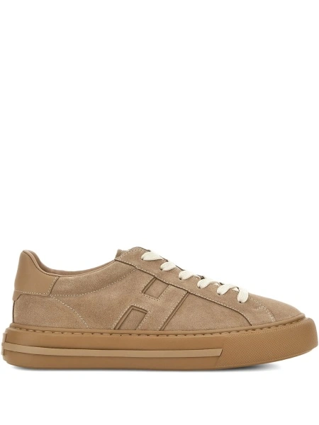 Sneakers Hogan neutri din piele intoarsa