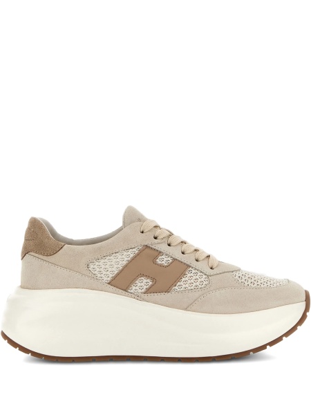 Sneakers Hogan neutri din piele si polyester