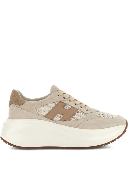 Sneakers Hogan neutri din piele si polyester