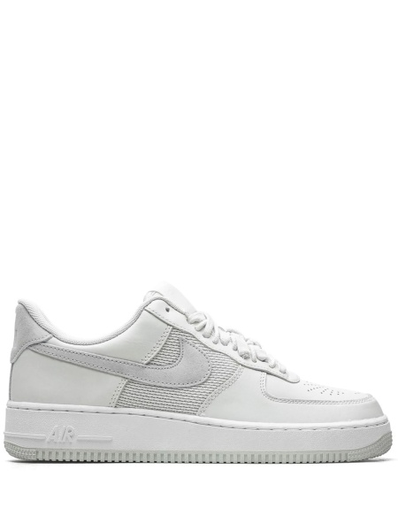 Sneakers Nike air force 1 albi din material textil si piele intoarsa