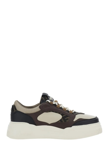 Sneakers Sneaker 'Force' with FF Jacquard Details and Multicolored Chunky Leather Sole for Men