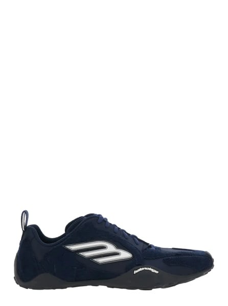 Sneakers Sneaker 'Monday Ultra' Low Top with Logo Detail on the Side and Velvet Inserts in Blue Tech Fabric for Men