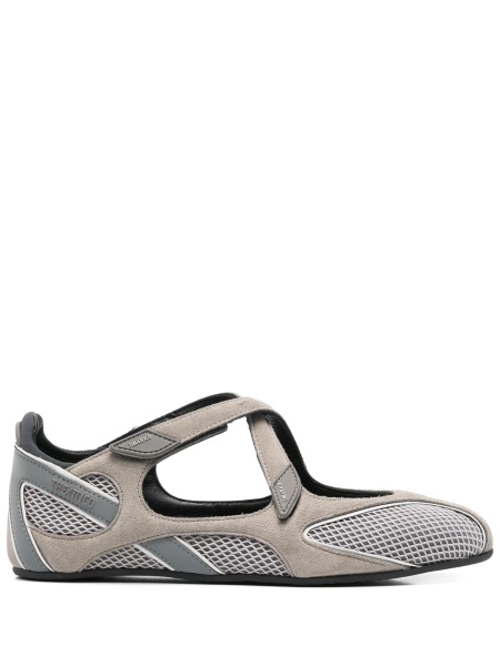 Sneakers THE ATTICO gri din material textil si piele intoarsa