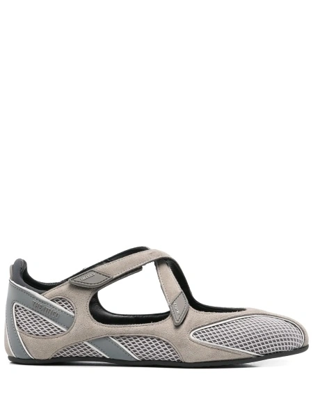 Sneakers THE ATTICO gri din material textil si piele intoarsa