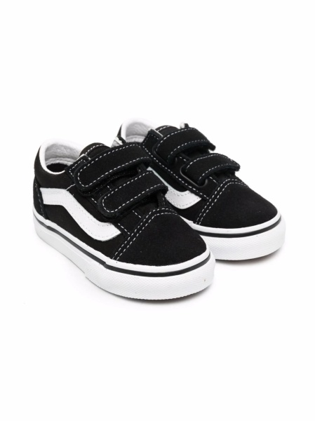 Sneakers Vans negri din material textil si piele