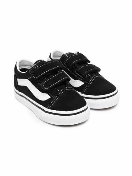 Sneakers Vans negri din material textil si piele