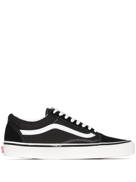 Sneakers Vans Old Skool negri din piele si piele intoarsa