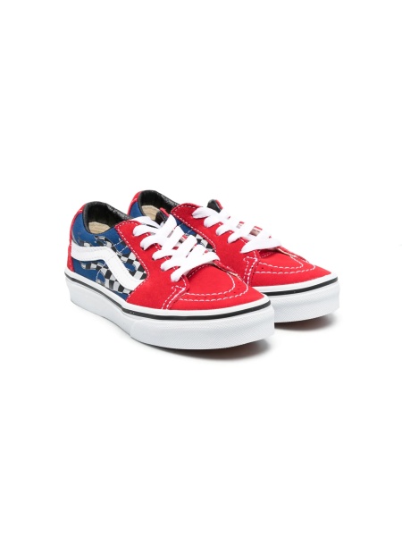 Sneakers Vans rosii din material textil si piele intoarsa