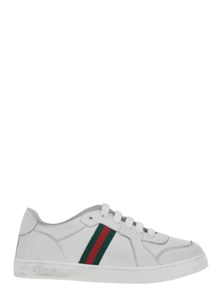 Sneakers White Low top sneakers with Web detail on the side and GG logo on the tongue in leather boy
