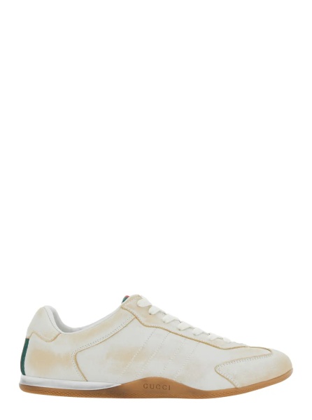 Sneakers White Sneaker 'Elan' Low Top with Web Detail on Tongue and Suede Heel for Women