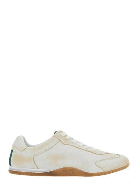 Sneakers White Sneaker 'Elan' Low Top with Web Detail on Tongue and Suede Heel for Women