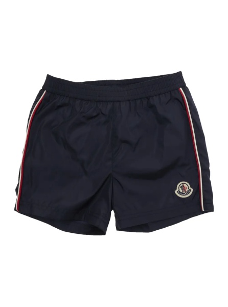 Sorturi Blue Swim shorts with Patch Logo on the Front and Striped Detail on the Side in Tech Fabric Baby