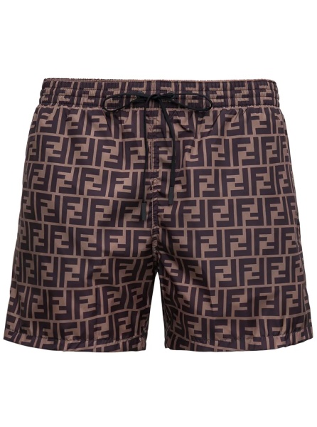 Sorturi FF Fabric Brown Swim Shorts for Men