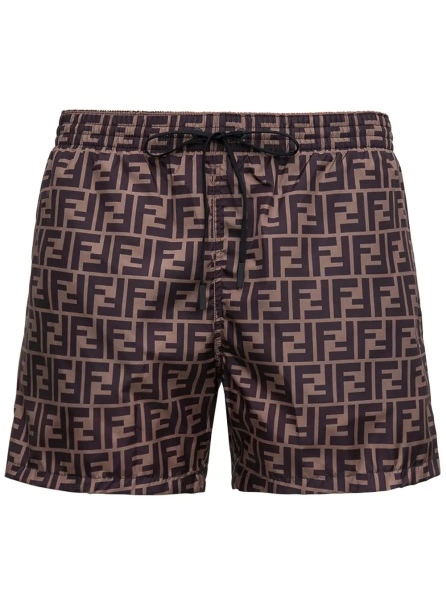 Sorturi FF Fabric Brown Swim Shorts for Men