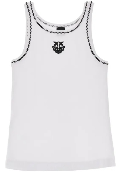 Topuri Love Birds embroidery ribbed tank top