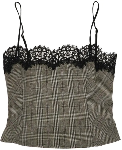 Topuri Prince of Wales top with lace trim