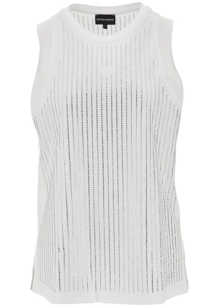 Topuri Strass-embellished jersey top