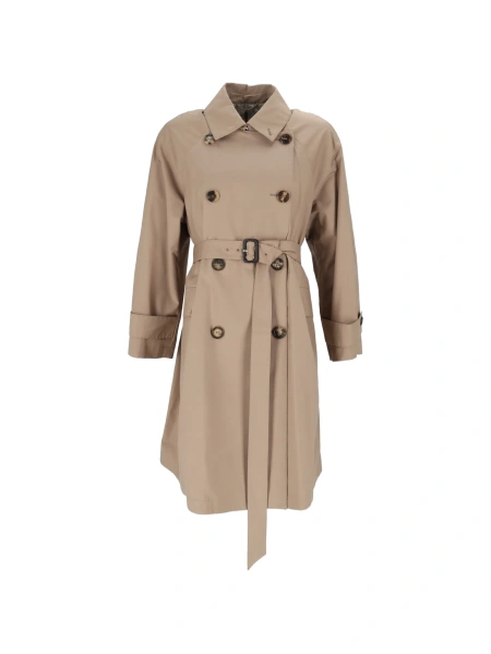 Trenci MAXMARA THE CUBE maro din bumbac si polyester