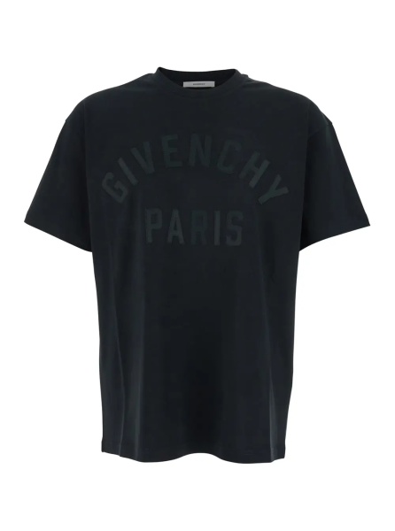 Tricou Black T-Shirt "T-Shirt with Maxi Logo on the Front in Cotton" Men