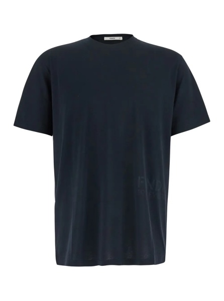 Tricou Black T-Shirt with Tone-on-Tone Logo on the Side in Cotton for Men