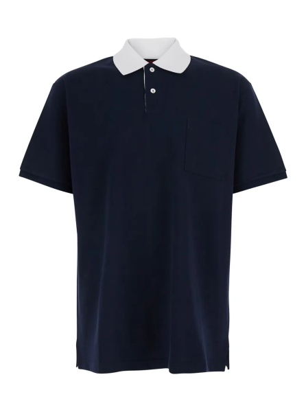 Tricou Blue T-Shirt 'PIQUET + WEB' with Round Neck and Short Sleeves for Men