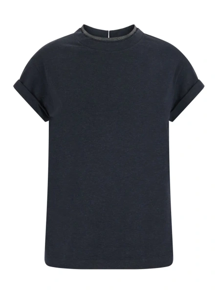 Tricou Brunello Cucinelli gri din jerse