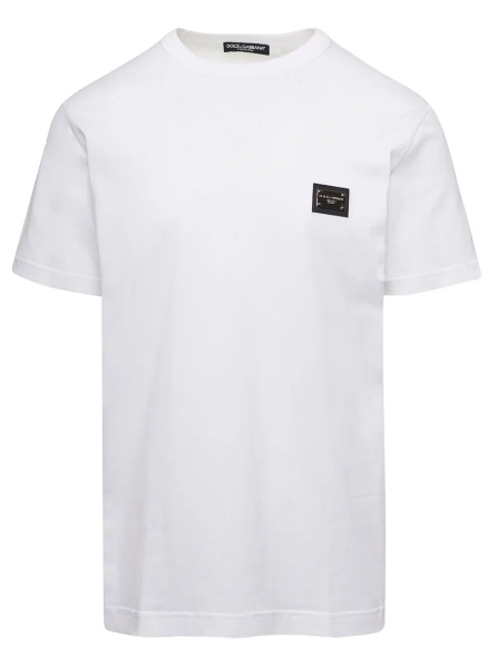 Tricou Crew Neck 'Logo' White T-Shirt with Tag for Men