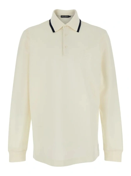 Tricou Dolce & Gabbana alb 'ML PIQUET'