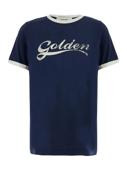 Tricou Golden Goose albastru din bumbac