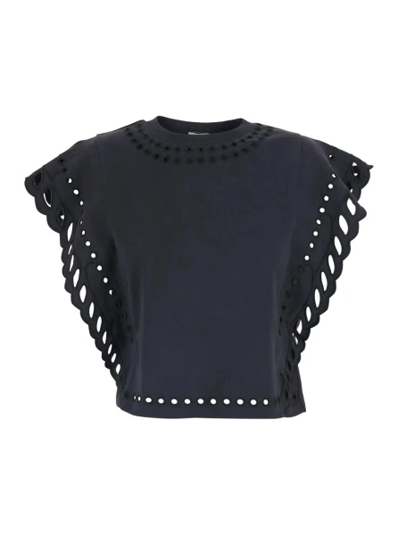 Tricou Isabel Marant negru din bumbac 'Odyle-GC'