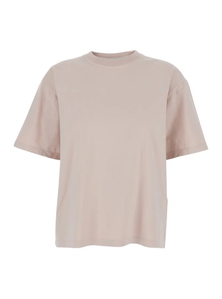 Tricou Pink Crew Neck T-shirt with Maxi Logo on the Back in cotton for Women