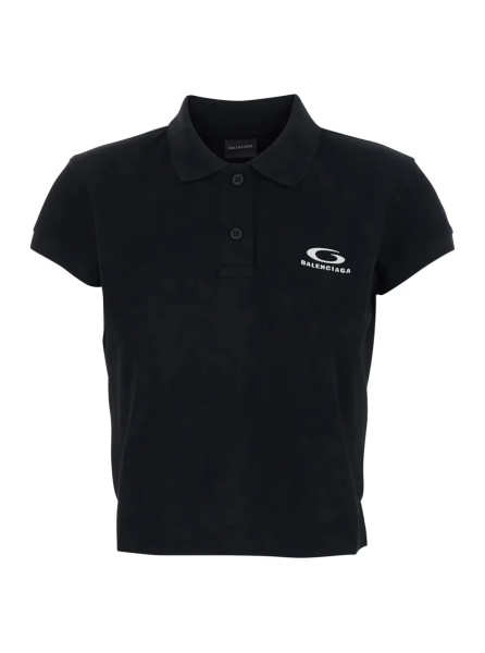 Tricou Polo Black Women's Cotton Logo Polo