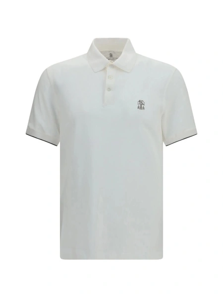 Tricou Polo Brunello Cucinelli alb