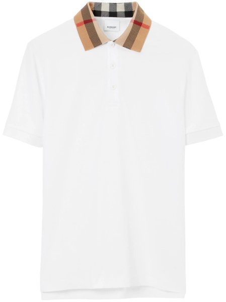 Tricou Polo Burberry vintage check alb