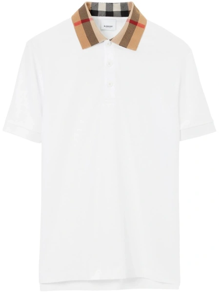 Tricou Polo Burberry vintage check alb