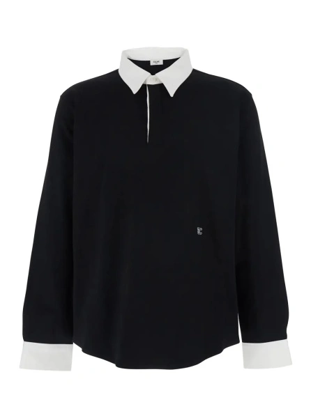 Tricou polo Céline negru din lana