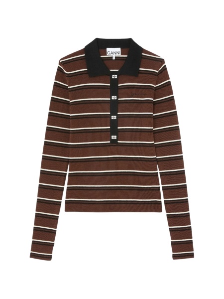 Tricou Polo Ganni maro