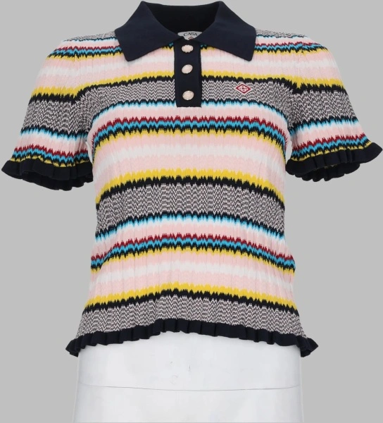 Tricou Polo Maglia Polo Con Motivo Chevron