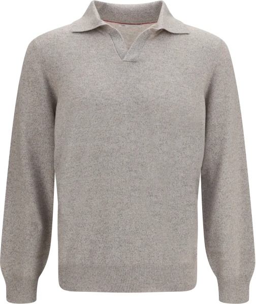 Tricou Polo Mouliné cashmere knit Polo