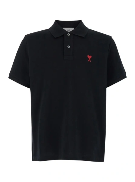 Tricou Polo Polo Shirt with Embroidered ADC Logo on the Front in Black Cotton for Men