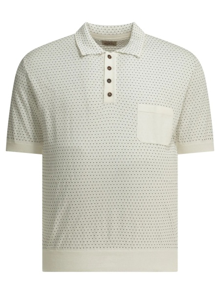 Tricou Polo Textured knit polo shirt buttons