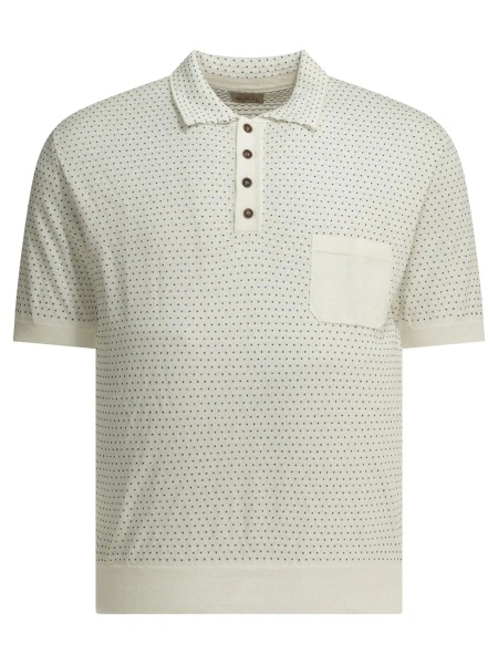 Tricou Polo Textured knit polo shirt buttons