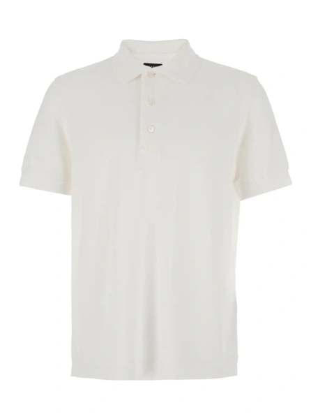 Tricou polo Tom Ford alb din bumbac