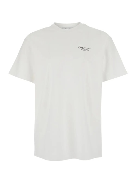 Tricou White T-Shirt with Logo on Front and Back in Cotton for Men